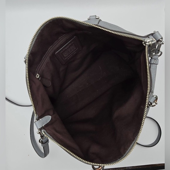 Coach Prairie Convertable Satchel Bag Purse Gray Pebbled Leather.  NWOT - Picture 3 of 9